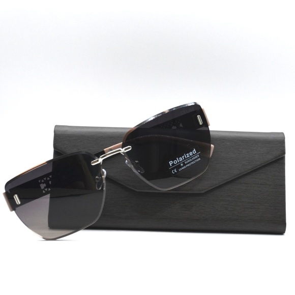 Celine Women Rimless Sunglasses | Tan/Silver/Black | New | No Box | No Tags - Picture 16 of 16